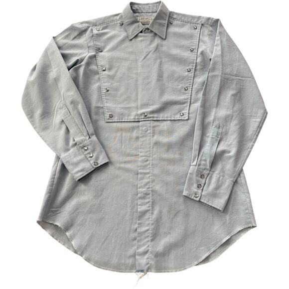 VTG H Bar C California Ranchwear Placket chambray  Bib long tail shirt medium - Picture 4 of 16